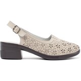 GOODIN Beige perforated low-heeled sandals Cijene