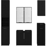  Set namještaja za kupaonicu 5 pcs Crni hrast Konstruirano drvo | shoptok.hr