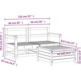  3-dijelni set vrtnih sofa bijeli od masivne borovine | Eponuda.com