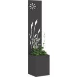 vidaXL Vrtni Sadič s Dekorativnom Pločom Crna 32 x 140 cm | shoptok.hr