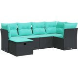  Vrtna sedežna garnitura 6-delna z blazinami črna poli ratan, (22047993) | Shoptok.si
