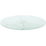Stolna ploča bijela Ø 30 x 0,8 cm staklena s mramornim uzorkom | Eponuda.com