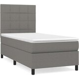 vidaXL Box spring postelja z vzmetnico temno siva 100x200 cm blago | Shoptok.si