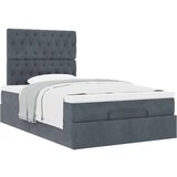 vidaXL Otomanski posteljni okvir z vzmetnicami siv 120x200cm žamet | Shoptok.si