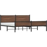 Metalni okvir kreveta bez madraca smeđa boja hrasta 193x203 cm | shoptok.hr