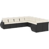 vidaXL 10-dijelni set vrtnih sofa s jastucima crni od poliratana | shoptok.hr