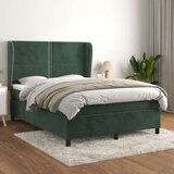  Box spring postelja z vzmetnico temno zelen 140x190 cm žamet, (20900603) Cene
