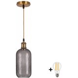 Brilagi LED Luster na sajli RETRO GLASS 1xE27/60W/230V Ø 14 cm zlatna/dimljeno-siva Cene