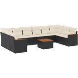 11-dijelni set vrtnih sofa od poliratana s jastucima crni | shoptok.hr