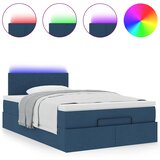  Otomanski krevet madracem i LED plava 120x190 cm tkanina | shoptok.hr
