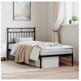 vidaXL Kovinski posteljni okvir z vzglavjem črn 90x200 cm | Shoptok.si