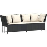  Vrtna sofa od poliratana s jastucima crna | shoptok.hr