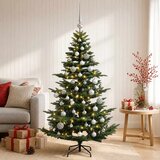  Umjetno božićno drvce s kuglicom 120 cm 150 LED lampica - Zelena 120 cm s LED-ima i srebrnim lopticama | shoptok.hr