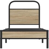 vidaXL Okvir kreveta bez madraca dimljena boja hrasta 75x190 cm drveni | shoptok.hr