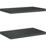  Zidne police 2 kom 50x30 cm crne nehrđajući čelik | shoptok.hr