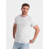 Ombre Men's fulllprint t-shirt in palm leaves - grey Cene