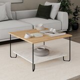 Marckeric Bela/v naravni barvi mizica z mizno ploščo v hrastovem dekorju 80x80 cm Tonka – | Shoptok.si