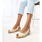 Gemre Beige wedge espadrille sandals Nevarez | ePonuda.com