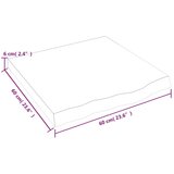 Stolna ploča svjetlosmeđa 60x60x(2-6) cm tretirana hrastovina | shoptok.hr