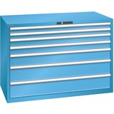 LISTA Predalnik s 7 predali, ŠxGxV 1431 x 725 x 1000 mm, svetlo moder | Shoptok.si
