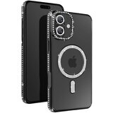 AVIZAR Diamantno ohišje za telefon iiPhone 16 Zaščita MagSafe Contour Strass, Črna, (5000016108) | Shoptok.si