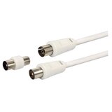 Gbc antenski kabel + adapter 9,5 mm m/ž, bel, 10,0 m, (21236866) | Shoptok.si