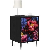  Noćni ormar KIEL Crni hrast 36 x 33 x 51 cm Konstruirano drvo - Tamni cvjetni uzorak 1 | shoptok.hr