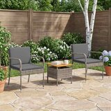 Bistro set za vrt s jastukom 3 pcs Sivi poliratan Cijene