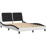  The Living Store Posteljni okvir z vzglavjem bel in črn 120x200 cm umetno usnje - Posteljni Okvir, (21500837) | Shoptok.si