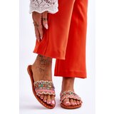 Kesi Lady's decorated slippers orange Bellisa Cene