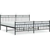 Metalni okvir kreveta uzglavlje i podnožje crni 193x203 cm | shoptok.hr