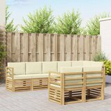  Setovi sofa s jastukom 8 pcs Bijela i krem Čvrsto drvo akacije | shoptok.hr