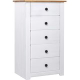  Komoda od borovine bijela 46 x 40 x 89 cm asortiman Panama | shoptok.hr