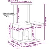 vidaXL Mačje drevo s praskalniki iz sisala svetlo sivo 83 cm | Shoptok.si