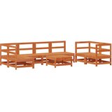  Set lounge namještaja za vrt 8 pcs Vosak Smeđa Masivna borovina | Eponuda.com