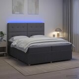  LED okvir za krevet s madracem Tamnosiva 200 x 200 cm Tkanina | shoptok.hr