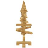 vidaXL Leseno božično drevo z stojalom Rjava 60 cm Trdna borovina | Shoptok.si