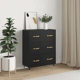  Komoda crna 69,5 x 34 x 90 cm od konstruiranog drva | shoptok.hr