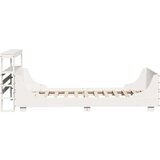 vidaXL Posteljni okvir z vzglavjem bel 75x190 cm trdna borovina, (21304162) | Shoptok.si