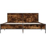  Okvir kreveta boja hrasta 140x200 cm konstruirano drvo i metal | shoptok.hr
