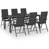  7-dijelni vrtni blagovaonski set crni | shoptok.hr