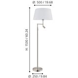  Eglo/Edi Light 55961 - LED stojeća lampa SANTANDER 1xE27/11W/230V + LED/2,3W | Eponuda.com