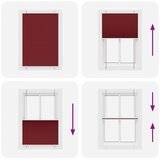  Plisirana zavjesa Bordo crvena 90x100 cm Širina tkanine 89,4 cm Poliester | Shoptok.si