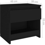 vidaXL Nočna omarica 2 kosa črna 40x30x39 cm iverna plošča | Shoptok.si