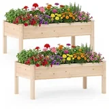 Set vrtnih loncev z lesenimi nogami 2 kosa, (5000198559)