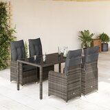vidaXL 5-dijelni vrtni bistro set od poliratana s jastucima sivi Cijene