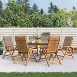  Sklopive stolice s jastucima, 6 kom., masivno tikovino | shoptok.hr