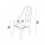 Hanah home Pare set stolica, 46x94x46 cm, 6 dijelova, Bijelo-crna | Eponuda.ba