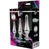 DREAMTOYS Gleaming Love - komplet dilda s analnim vrhom - srebrni (3 dijela) | shoptok.hr