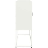 vidaXL Komoda bela 100,5x39x107 cm hladno valjano jeklo | Shoptok.si